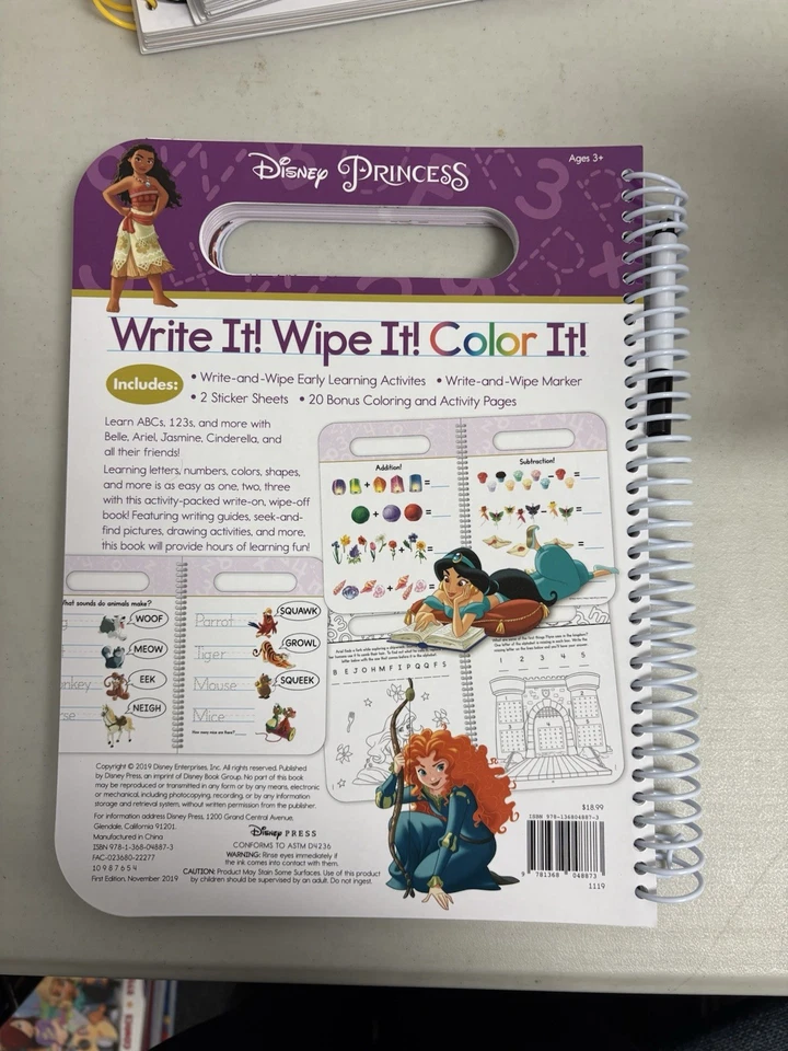Disney Princess Write It! Wipe It! Color It! Brand New! - Image 2 of 2