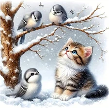 AMORARS Cat Diamond Painting Kit for Adults - Bird Art Multicolour 