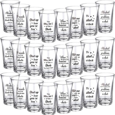 Acrylic Shot Glasses 1.2 Ounce, Set of 24, Clear Mini Cups for Celebrations