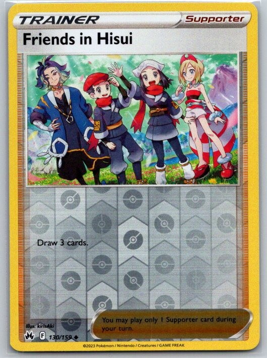 Friends in Hisui 130/159 Uncommon Crown Zenith Pokemon Reverse Holo Near Mint
