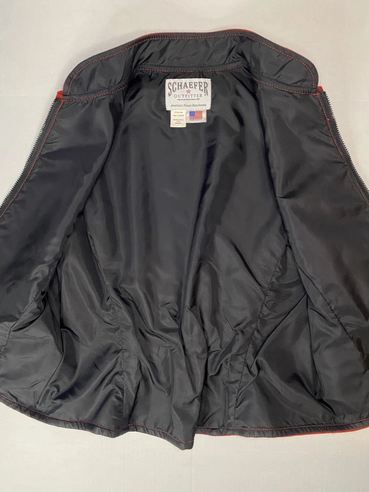 Schaefer Outfitter 905 Wool Vest Men’s XL Red Western Ranch Made in USA Vintage - Image 3 of 4