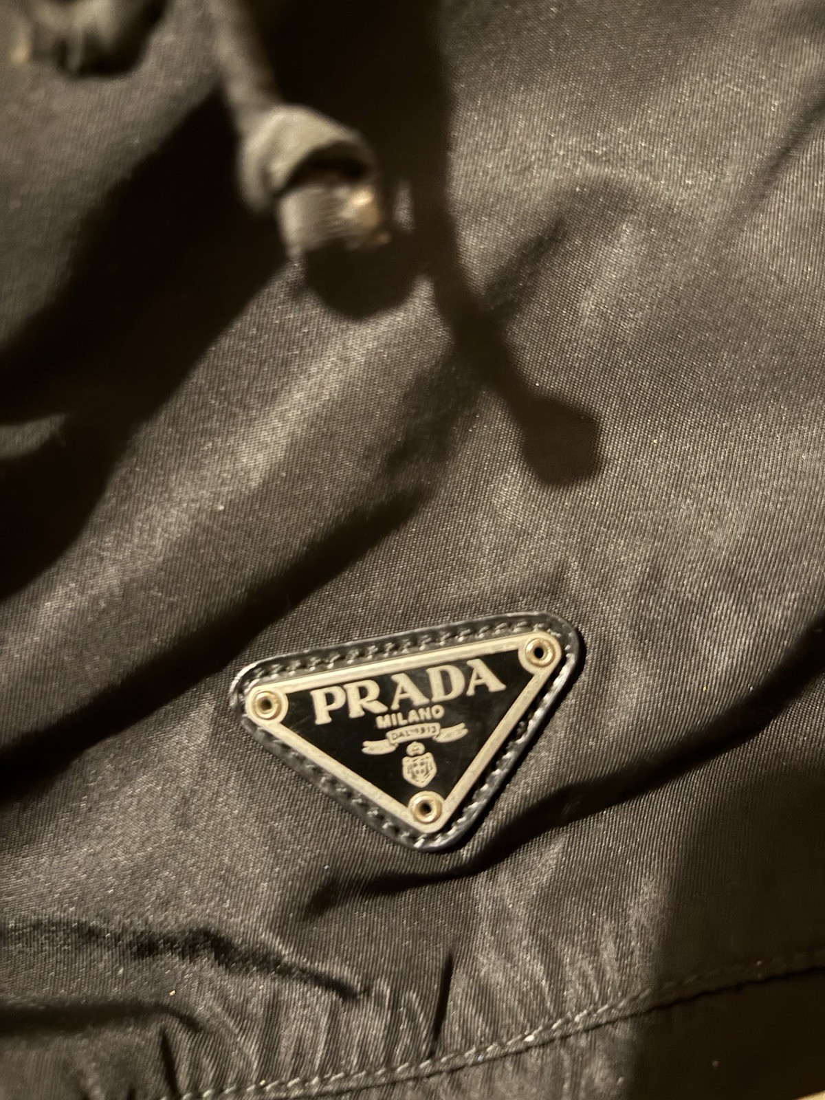Prada Black Nylon Drawstring Pouch Accessory Case… - image 2