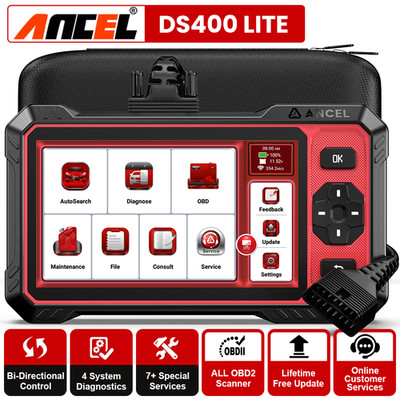ANCEL DS400 Lite OBD2 Scanner Bidirectional Scan Tool with 7 Reset FCA Support