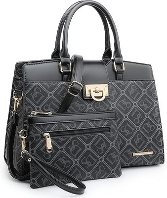 2pcs/Set Leather Handbags Women Tote Bags Shoulder Purses Satchel Bag Wallet Bag