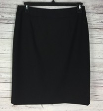 Calvin Klein Women's Black Straight Lined Stretch Pencil Skirt Size 10 Back Zip