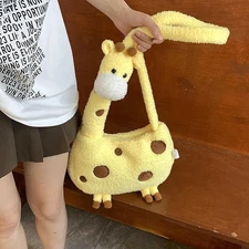 Giraffe Crossbody Bag Giraffe Shape Plush Bag