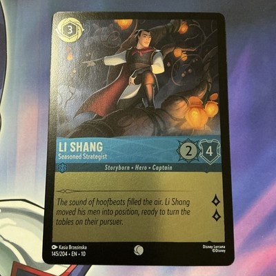 Lorcana Whispers in the Well Li Shang-Seasoned Strategist Cold Foil 145/204 NM