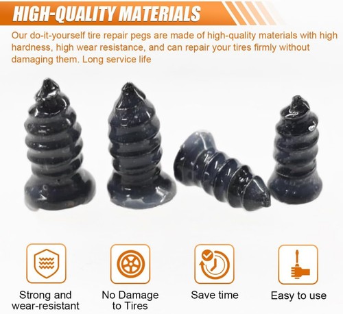 Heavy Duty Tire Repair Nails 60PCS Air Tight Seal For All Tubeless Tires w/tool - Picture 13 of 16
