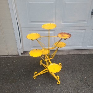 Vintage Rare Mid Century Modern Metal Multiple Plants Plant Stand 31"