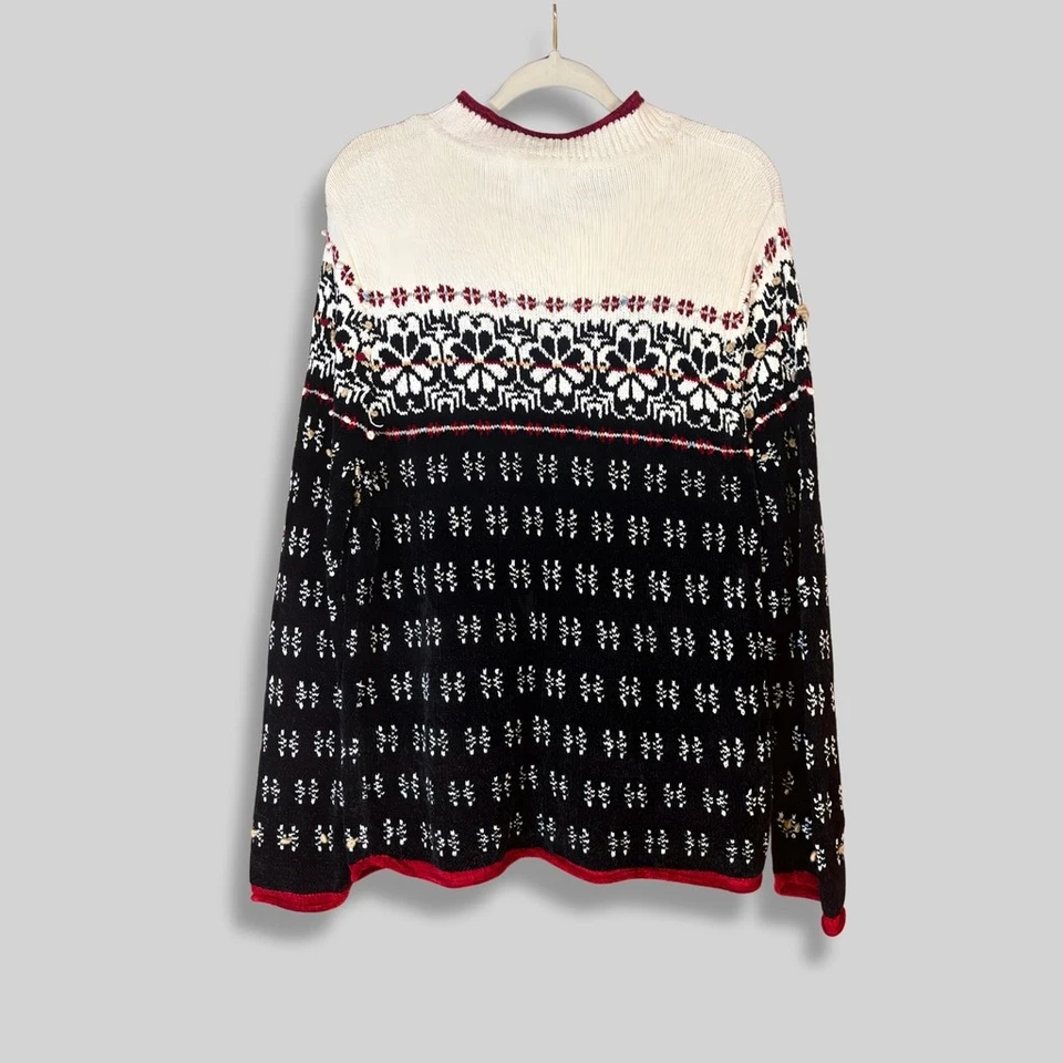 Suéter Pullover Hampshire Studio Acanalado Inspirado en Isla Justa Floral Multicolor L Foto 2 de 4