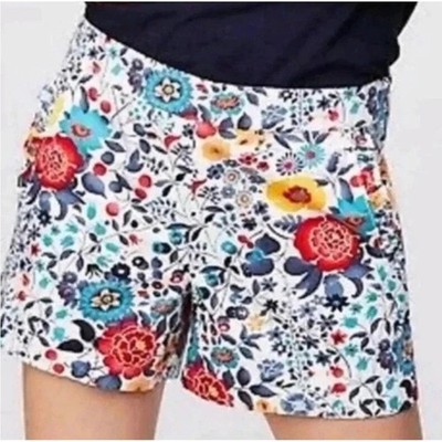 LOFT Womens Floral Ruffle Pocket Shorts-Size 6- 3.5'' inseam Side Zip