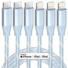 Type-C USB-C to iPhone Fast Charging Data SYNC Charger Cable Cord 3FT 3 Pack