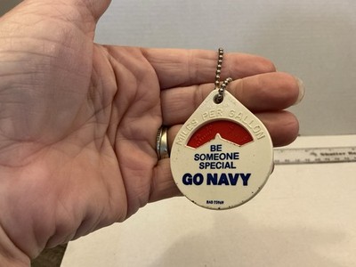 Go Navy  Mile Gallon Advertising Keychain Miles Per Gallon