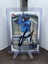 Fabian Lopez SIGNED 2025 Bowman 1st RC #BP-19 IP AUTO Miami Marlins