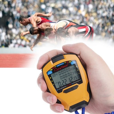 Professional Stopwatch Rows 100 Laps 1/1000 Seconds Digital Sport Counter Time