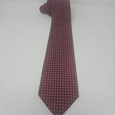Brooks Brothers 346 Tie Men's 100 Silk Dark Red Maroon Geometric Made in USA