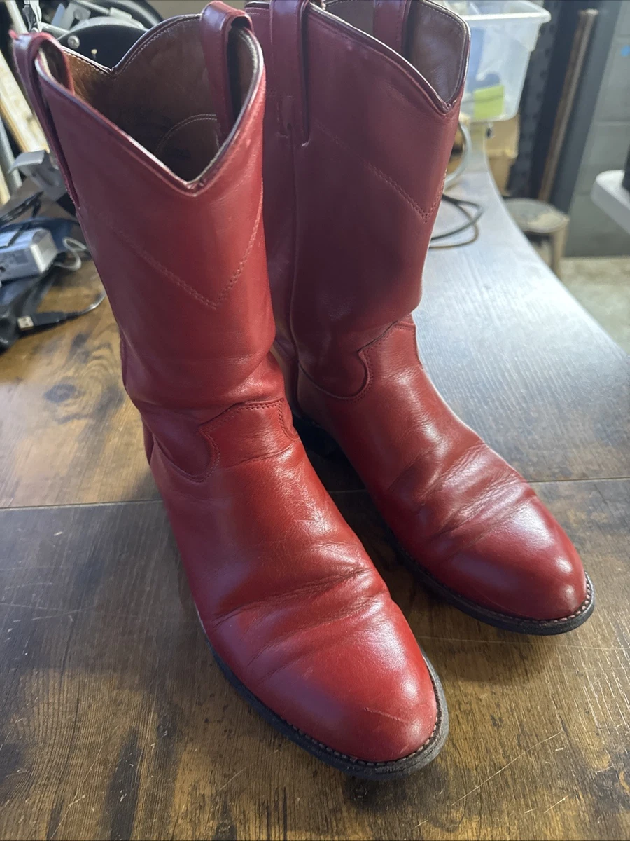 Bottes Western J.Chisholm En Cuir Noir, Taille 7,5 D, Homme