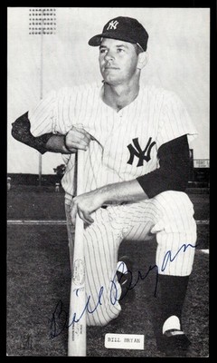 Bill Bryan Yankees Baseball Signed J.D. McCarthy Postcard Photo Auto *AD251