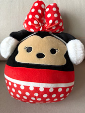 Disney Minnie Mouse Squishmallows Plush Stuffed Animal Red/White Bow Small 2022