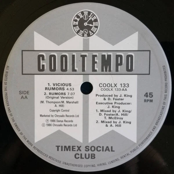 Timex Social Club - Rumors - Used Vinyl Record 12 - N5628z, photo 4 of 4