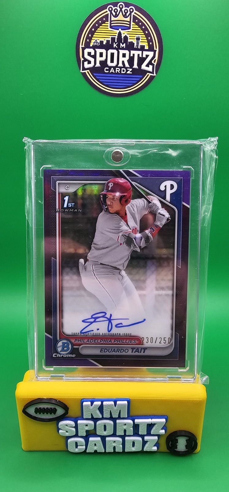 2024 Bowman Chrome 1st  EDUARDO TAIT  PURPLE  /250  AUTO #CPA-ET  -Phillies