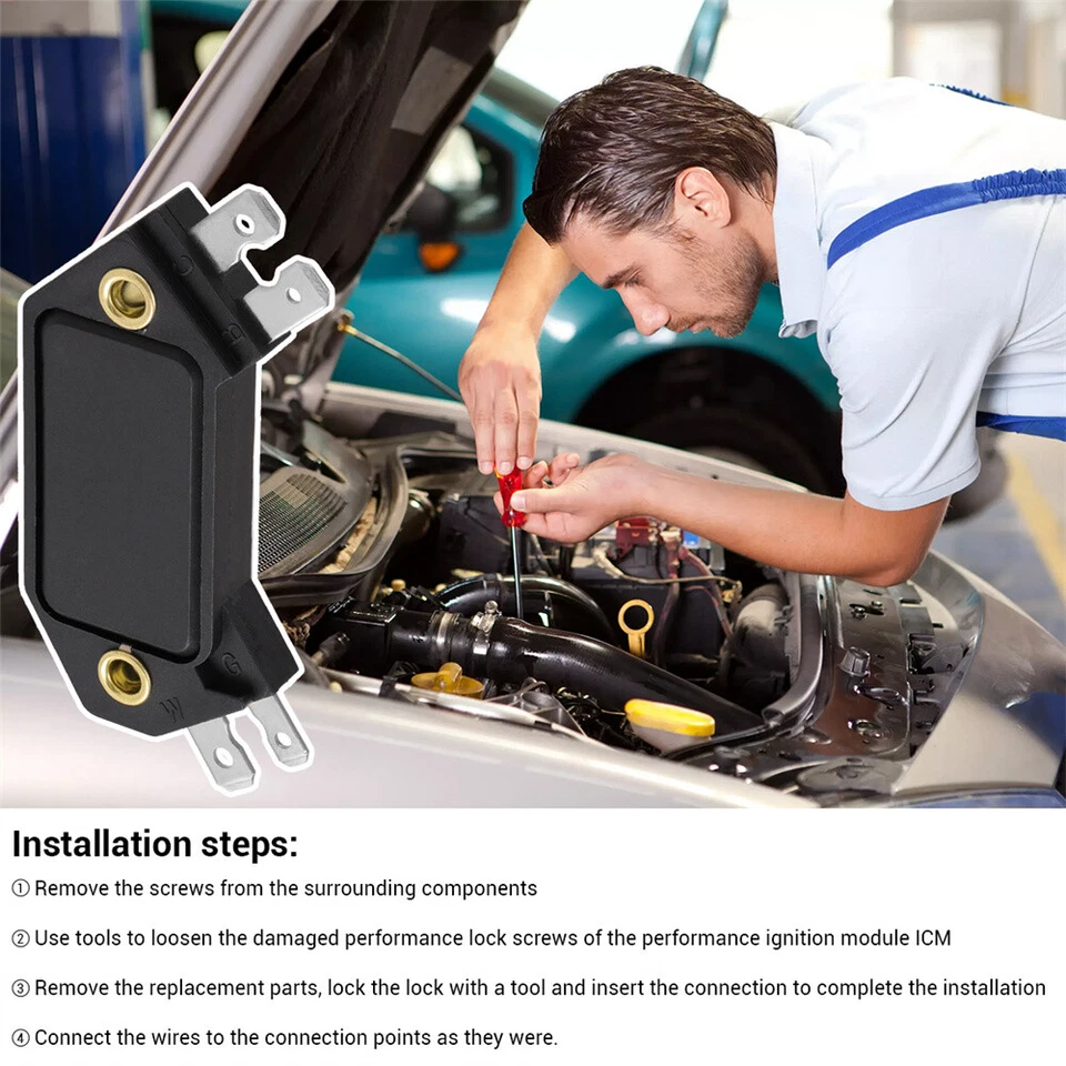 Módulo de control de encendido distribuidor HEI de 2 piezas 4 pines para GM Chevy 1974-1988 NUEVO Foto 4 de 4