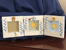 Mini Photo Frame-Triple-Hinged-Spring Themed- Great Condition