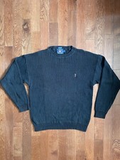 Vtg Ralph Lauren Polo Chaps Sweater Large Mens Crest 90s Knit Pullover Handframe