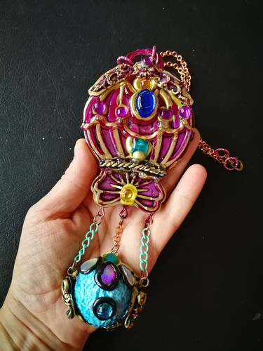 Hot Air Balloon Pendant Art Deco Charm Jewellery Vintage Old Style Luxury West - Picture 10 of 24