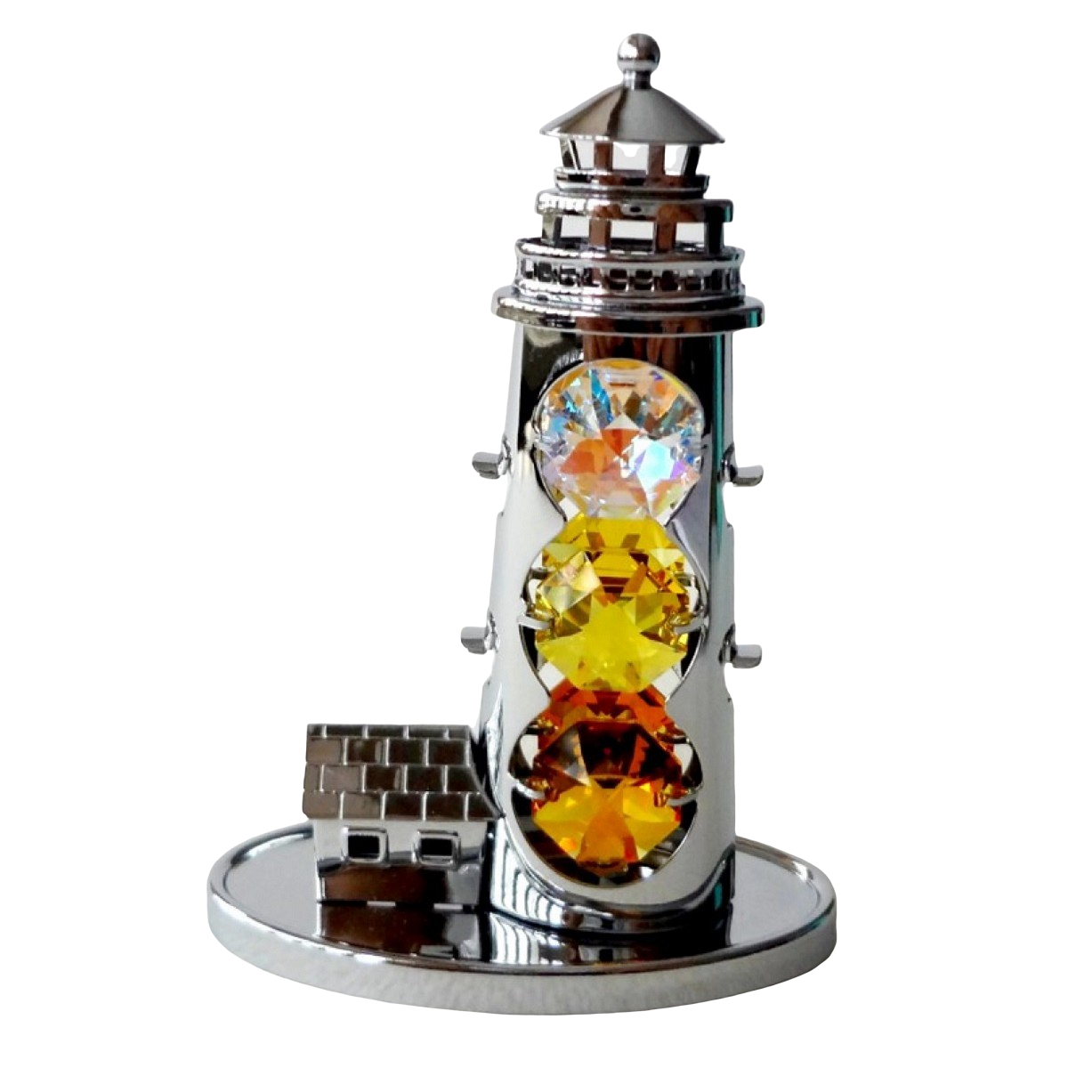 Crystocraft Lighthouse Crystal Ornament With Swarovski Elements Gift Boxed