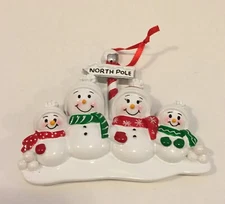 NEW Polar X Snow Man Family Christmas Ornament North Pole