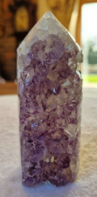 Premium Amethyst Quarz lila Druzy Side Point 44 Kristall Turm 269g