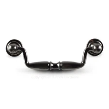 Antique Satin Nickel Furniture Dresser Cabinet Drawer Bail Pull Drop Handle 96mm