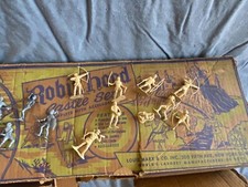 Vintage Marx Robin Hood Castle Set in box with figures Tin castle plastic figure