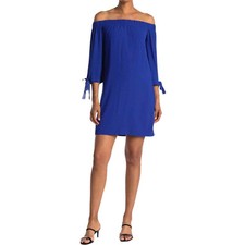 Vince Camuto Royal Cobalt Blue Off-the-Shoulder Dress Size 8