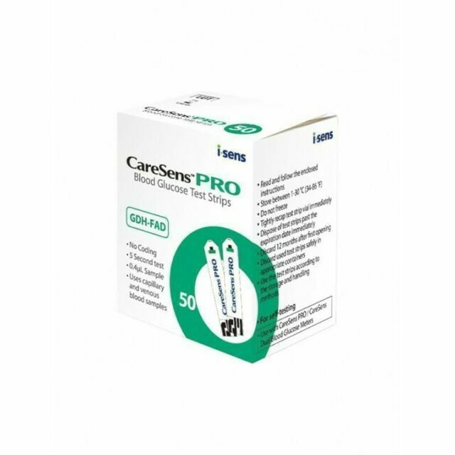 Caresens Pro Blood Glucose Test Strips Box of 50 Strips for the Care sense Pro