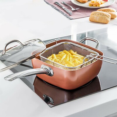 Homiu 4 IN 1 Multi Poêle Profond Fry Chips Cuivre Kitchen