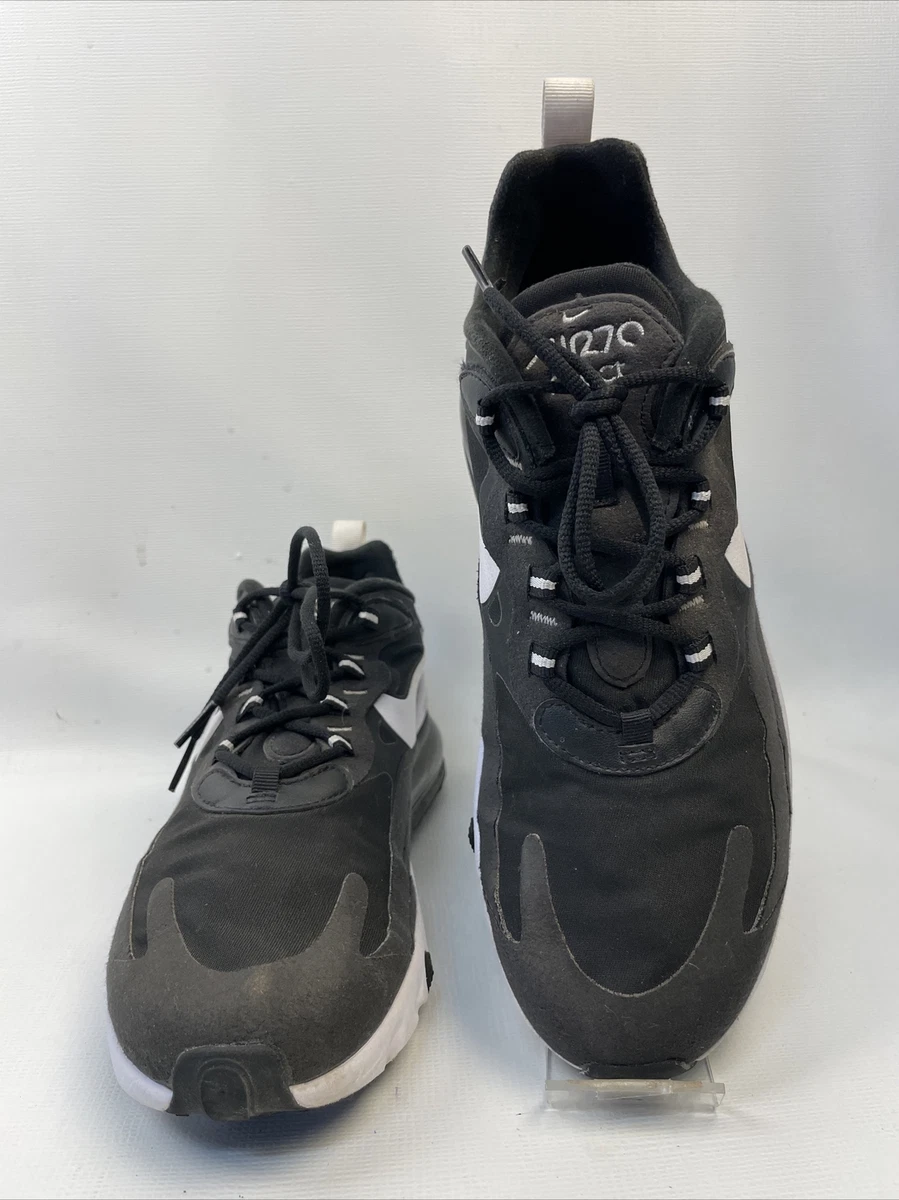 Nike Air Max 270 React CI3866 004 Black White Sneakers Size 8.5 EUC Clean