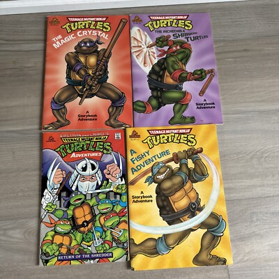 VTG Book Lot Of 4 Teenage Mutant Ninja Turtles Books Plus Return Of The Shredder