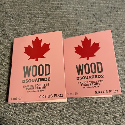 2x Wood Dsquared2 Eau De Toilette Pour Femme Natural Spray Sample 1 ml New