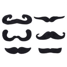 6Pcs Costume Party Halloween Fake Mustache Moustache Funny Fake Beard Whisker
