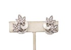 Vintage Signed Crown Trifari Flowers Runway Statement Bridal Clip Earrings