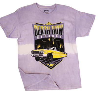 Men's T Shirts Death Row Records -Garment Dyed Lavender Color 100