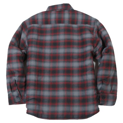 YAGO Men's Quilted Lining Flannel Shirt Jacket YG2611-AC7 (Red