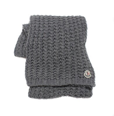 Moncler Logo Wool Knit Scarf