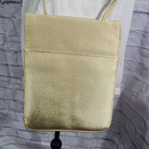 Vtg Gold/Yellow Satin Mini Crossbody Bag With Elephant Decor & Snap Closure - Picture 4 of 7