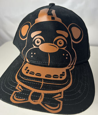 Five Nights At Freddy's Hat Cap Fazbear Security Guard Big Print Horror Youth Sz