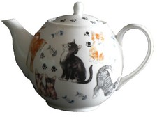 Cat teapot cats kittens design 2 cup or 6 cup porcelain teapot or milk sugar