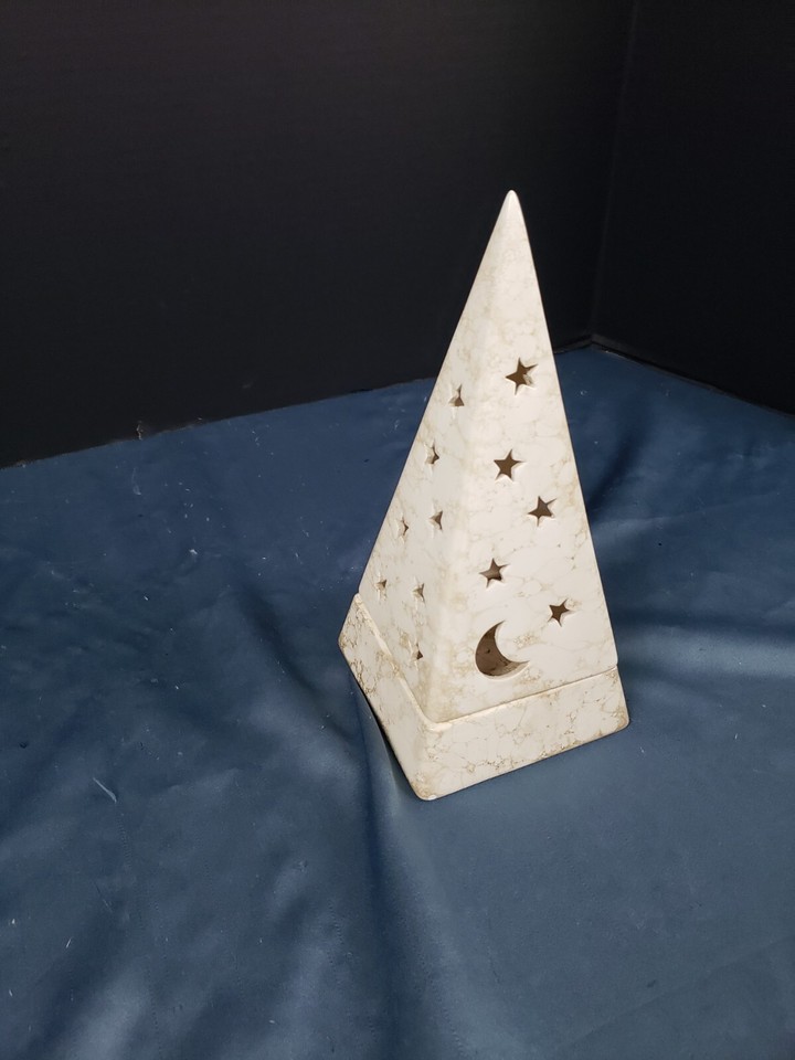 Partylite P0161 Pyramid Galaxy Tealight Candle Holder Moon and Stars