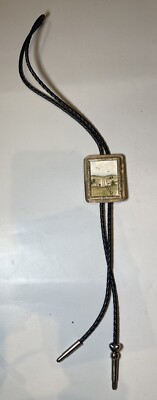 Native American Paublo Hogans Wattle Daub Dwellings Home Painting Pic Bolo Tie